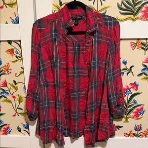 A Pea in the Pod Red and Black Plaid Shirt